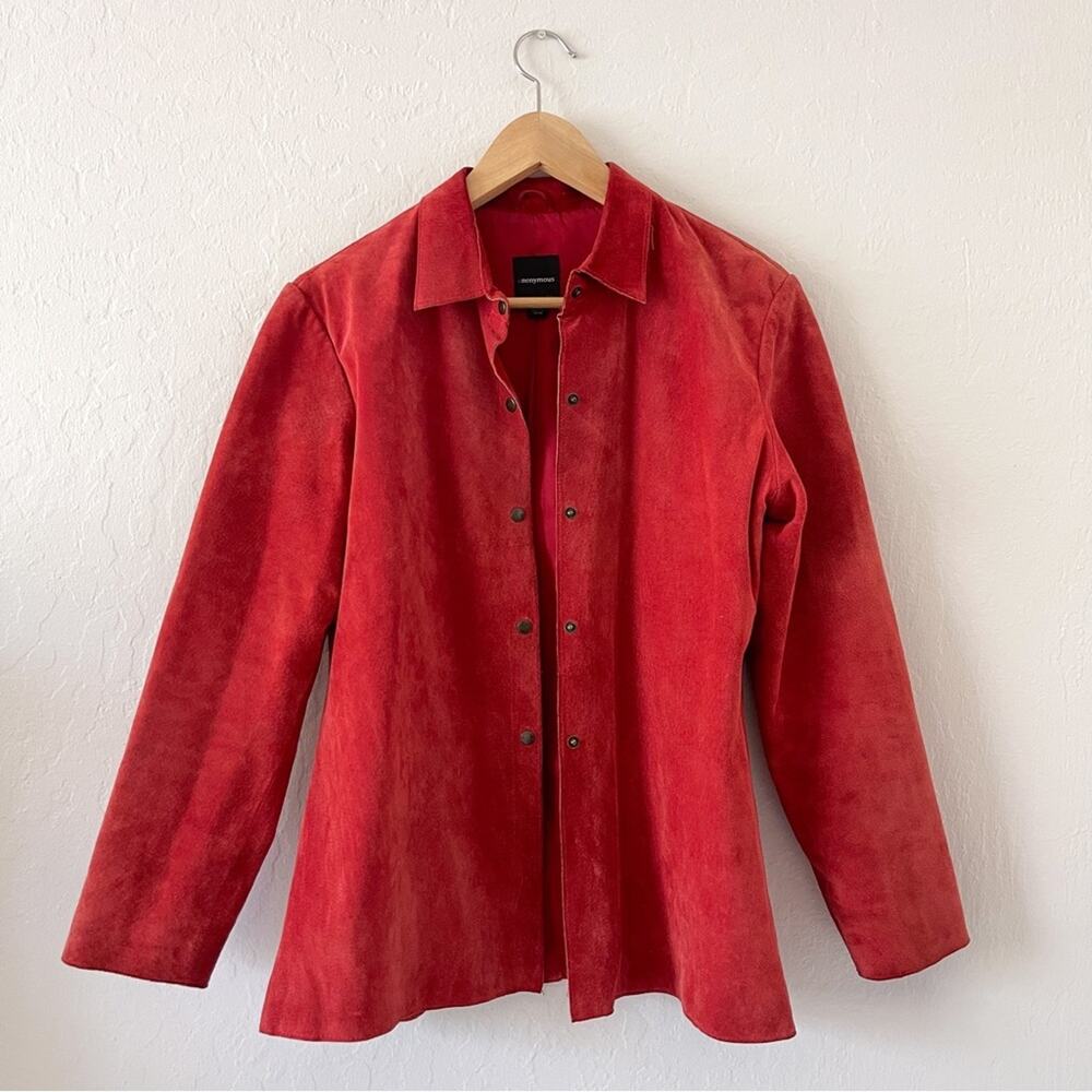 Vintage Suede Leather Red Jacket